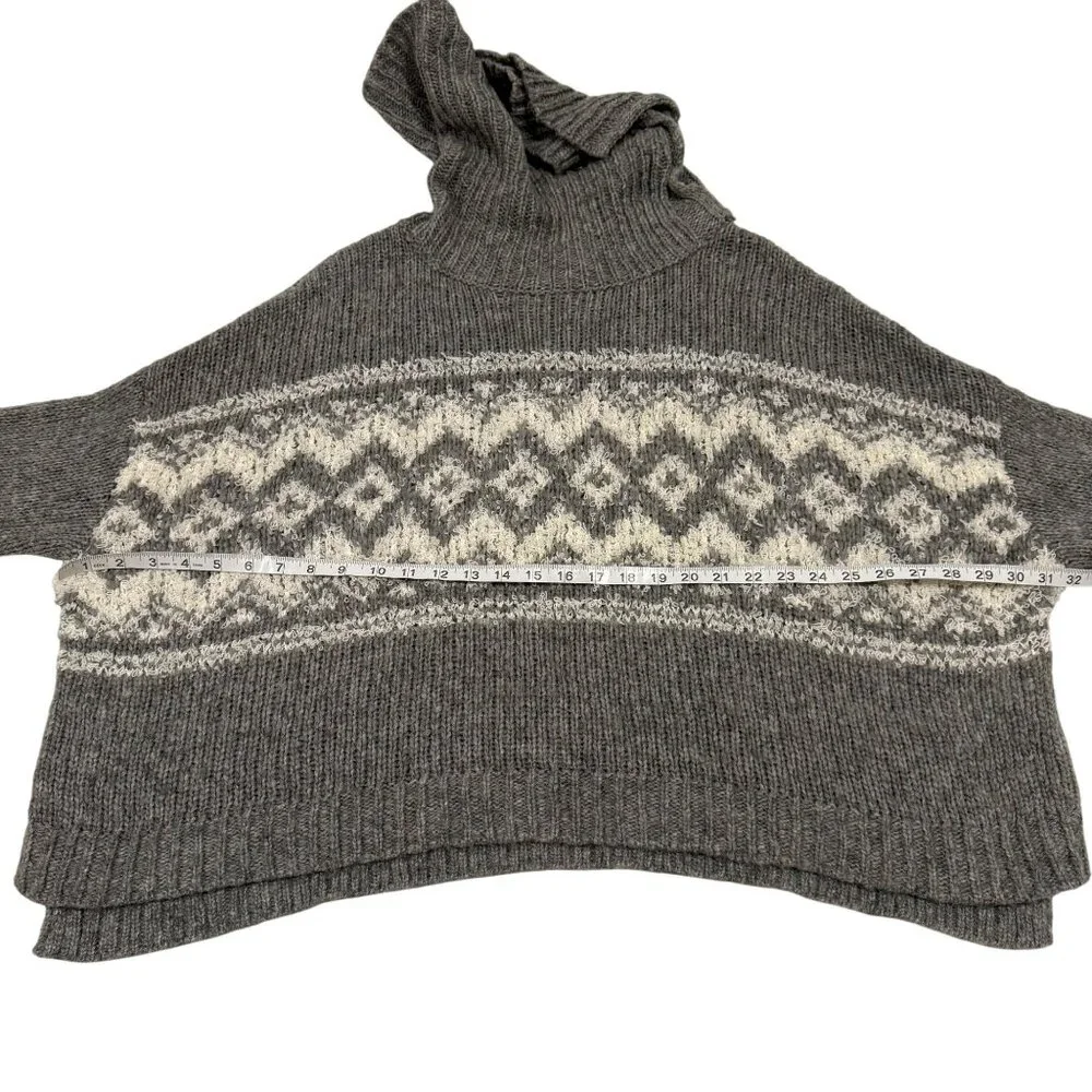 Free People Ragnar Fair Isle Split‎ Neck Wool Blend Pullover Sweater Size S